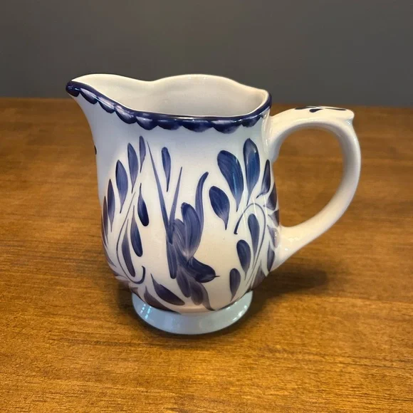 Pottery Barn Anfora Puebla Blue and White Porcelain Pitcher - Picture 2 of 8